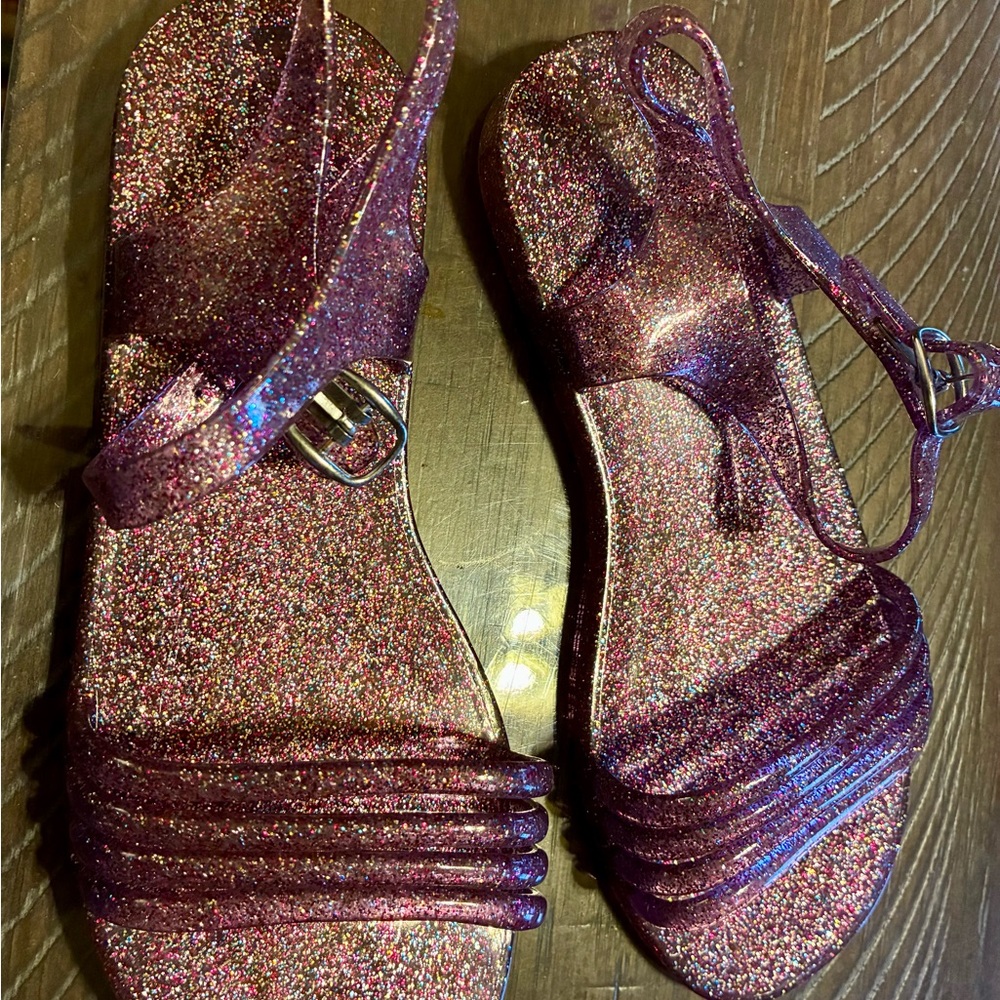 Glittery Pink Sandals Youth Size 2